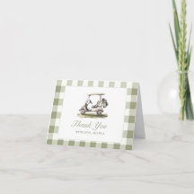 Baby-Shower de Golf Vert Sauge à Carreaux Baby-Sho
