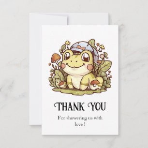 Carte De Remerciements Baby shower de grenouille lunaire coloré