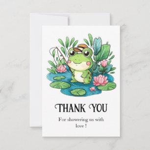 Carte De Remerciements Baby shower de grenouille Pastel de charme