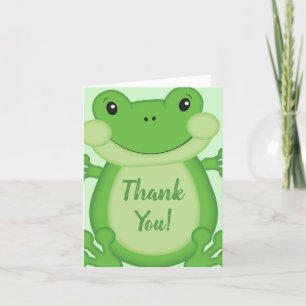 Carte De Remerciements Baby shower de grenouille vert