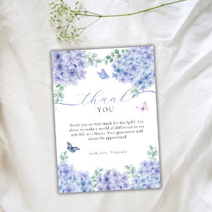 Carte De Remerciements Baby shower de jardin fleuri Sweet Hydrangea