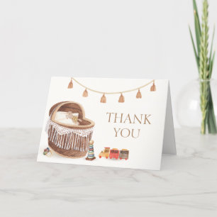 Carte De Remerciements Baby shower de jouet minimaliste neutre Boho Bassi