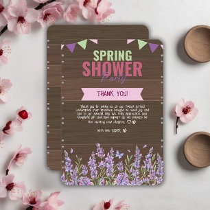 Carte De Remerciements Baby shower de la fête de la douche de printemps d
