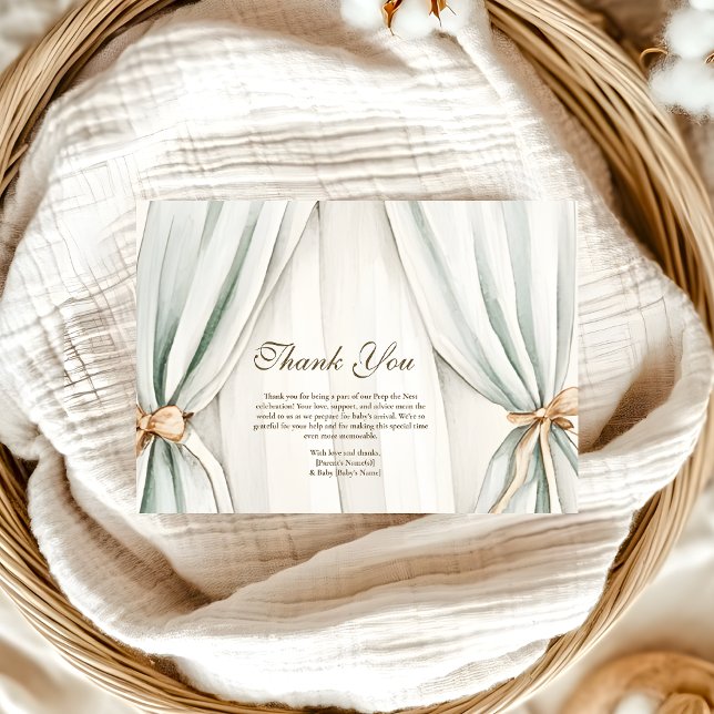 Carte De Remerciements Baby shower de la partie de nidification neutre po (Créateur téléchargé)