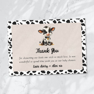 Carte De Remerciements Baby shower de la Vache Sainte