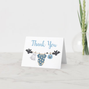 Carte De Remerciements Baby shower de linge de toilette Blue Little Boo