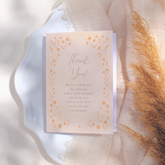 Carte De Remerciements Baby shower de livre d'histoires à main florale dé (Créateur téléchargé)