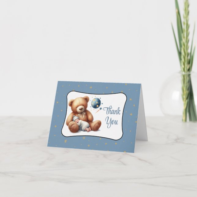 Carte De Remerciements Baby shower de l'ours de rêve (Devant)