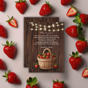 Carte De Remerciements Baby shower de panier en bois sucré fraise