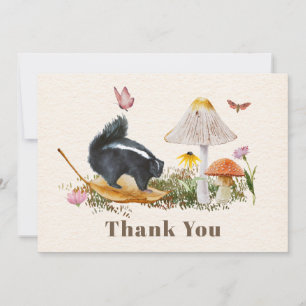 Carte De Remerciements Baby shower de papillons aux champignons de Skunk