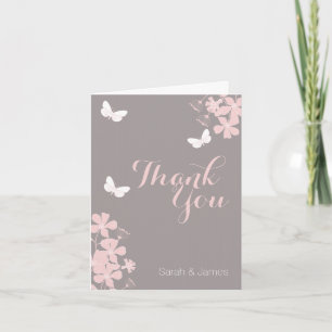 Carte De Remerciements Baby shower de papillons floraux