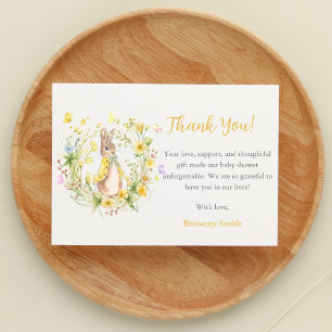Carte De Remerciements Baby shower de Peter Rabbit de charme