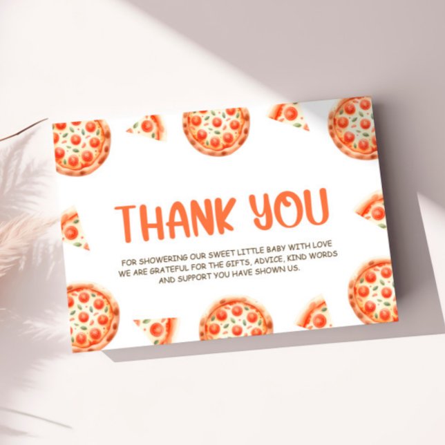 Carte de remerciements Baby shower de pizza (Créateur téléchargé)
