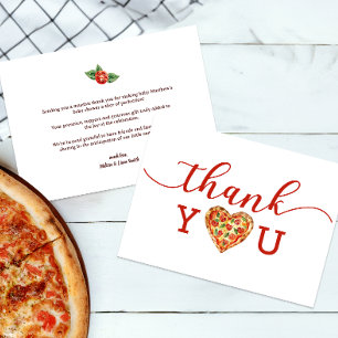 Carte de remerciements Baby shower de pizza