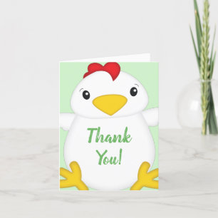 Carte De Remerciements Baby shower de poulet vert