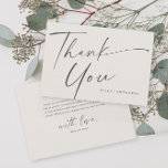 Carte De Remerciements Baby shower de script élégant et moderne<br><div class="desc">Carte de remerciements de Baby shower moderne et élégant. Cliquez sur le bouton Personnaliser pour customiser cette conception avec vos détails. Pour modifier les couleurs et les polices arrière - plans, cliquez sur le bouton Modifier cette conception pour plus d'options. Cela fait partie d'une collection de baby showers plus grande....</div>