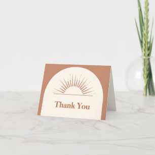 Carte De Remerciements Baby shower de soleil minimaliste moderne Boho Arc