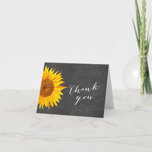 Carte De Remerciements Baby shower de tableau de bord de tournesol Pays M (Devant)