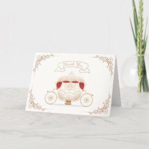 Carte De Remerciements Baby shower de transport Gold Elegant Princess