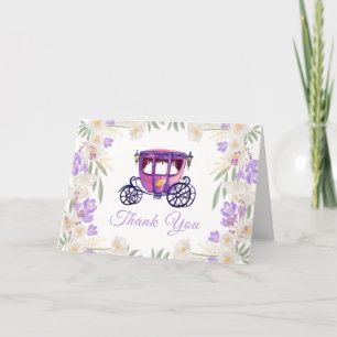 Carte De Remerciements Baby shower de transport Lavender Floral Princess