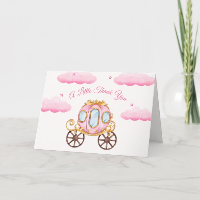 Carte De Remerciements Baby shower de transport Sweet Rose Fairy Princess (Devant)