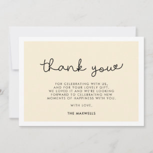 Carte De Remerciements Baby shower de typographie blanche mignonne
