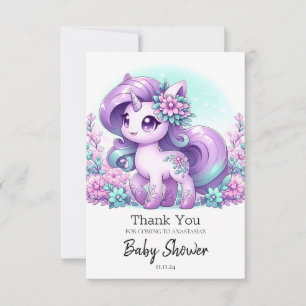 Carte De Remerciements Baby shower de Unicorn Majestic Whimsical