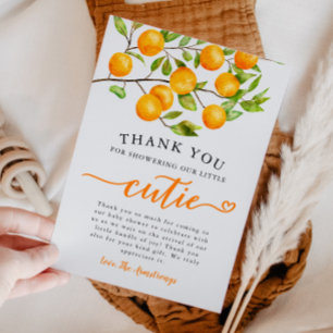 Carte De Remerciements Baby shower de verdure de Little Cutie