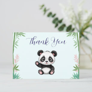 Carte De Remerciements Baby shower de verdure de Little Panda