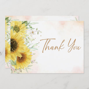 Carte De Remerciements Baby shower de verdure moderne simple tournesol