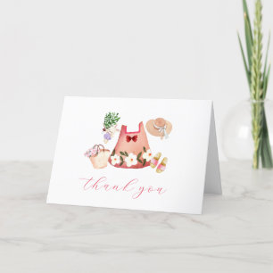 Carte De Remerciements Baby shower de vêtements pour filles du jardin de 