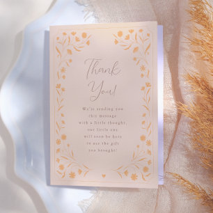 Carte De Remerciements Baby-Shower délicat à l'aquarelle dans le style d'
