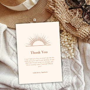 Carte De Remerciements Baby shower d'ensoleillement Boho minimaliste neut