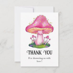 Carte De Remerciements Baby shower des champignons des forêts de bois