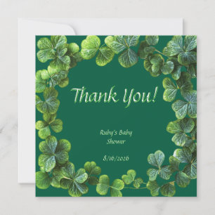Carte De Remerciements Baby shower des Cloches Vertes