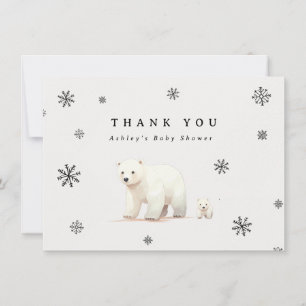 Carte De Remerciements Baby shower des ours polaires d'hiver
