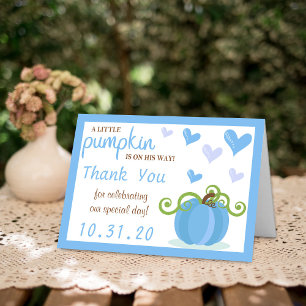 Carte De Remerciements Baby shower des petits Citrouilles