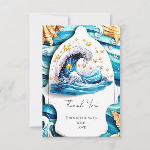 Carte De Remerciements Baby shower des vagues marines