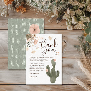 Carte De Remerciements Baby Shower Désert Chic