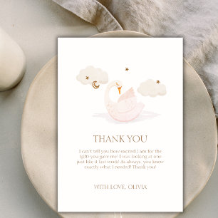 Carte De Remerciements Baby shower d'étoile moon simple Princess Swan