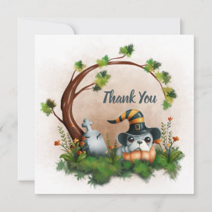 Carte De Remerciements Baby shower d'Halloween Chien-Chien-Chien Mignonne