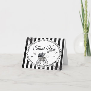 Carte De Remerciements Baby shower d'Halloween de transport gothique