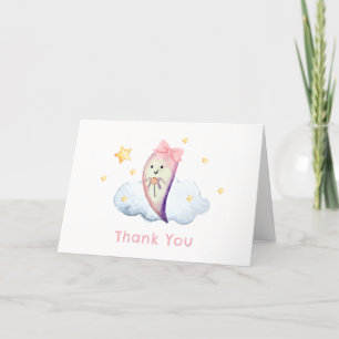 Carte De Remerciements Baby shower d'Halloween rose Petit Bow