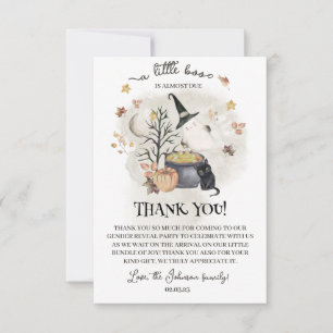 Carte De Remerciements Baby shower d'Halloween un petit livre est presque