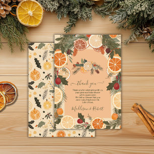 Carte De Remerciements Baby shower d'hiver moderne aux agrumes séchés