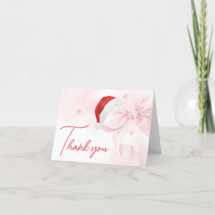 Carte De Remerciements Baby shower d'hiver Pink Bow