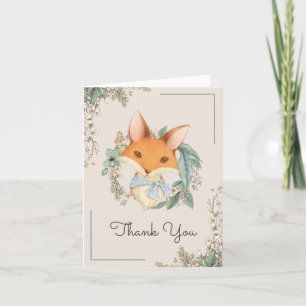 Carte De Remerciements Baby shower d'illustration de la renard de bois Me