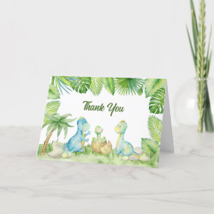 Carte De Remerciements Baby shower Dinosaur