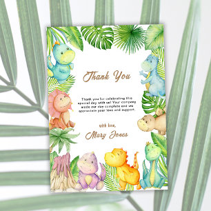 Carte De Remerciements Baby Shower Dinosaure