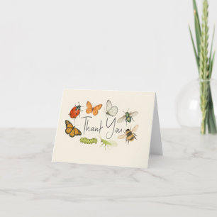 Carte De Remerciements Baby shower d'insectes de bugs d'amour